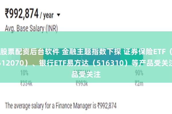 股票配资后台软件 金融主题指数下探 证券保险ETF（512070）、银行ETF易方达（516310）等产品受关注